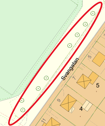 Karta över Svangatan i Västervik